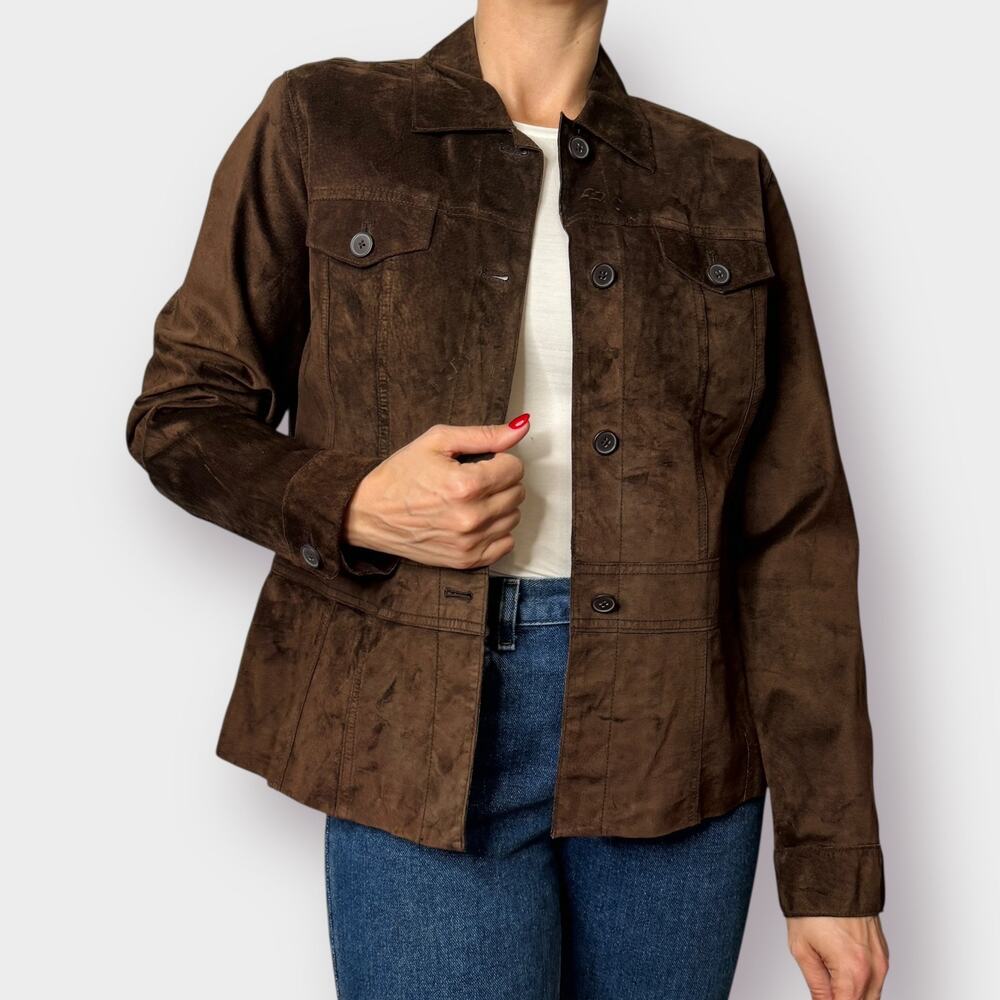 00s Apostrophe Brown Suede‎ Jacket Size L